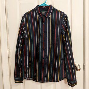 Forever 21 | Navy Multicolor Stripe Shirt (S)